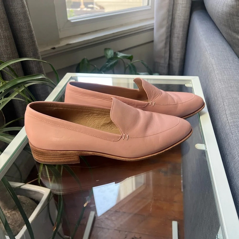 Madewell Women's Pink Leather Slip-On Loafers - Picture 2 of 4